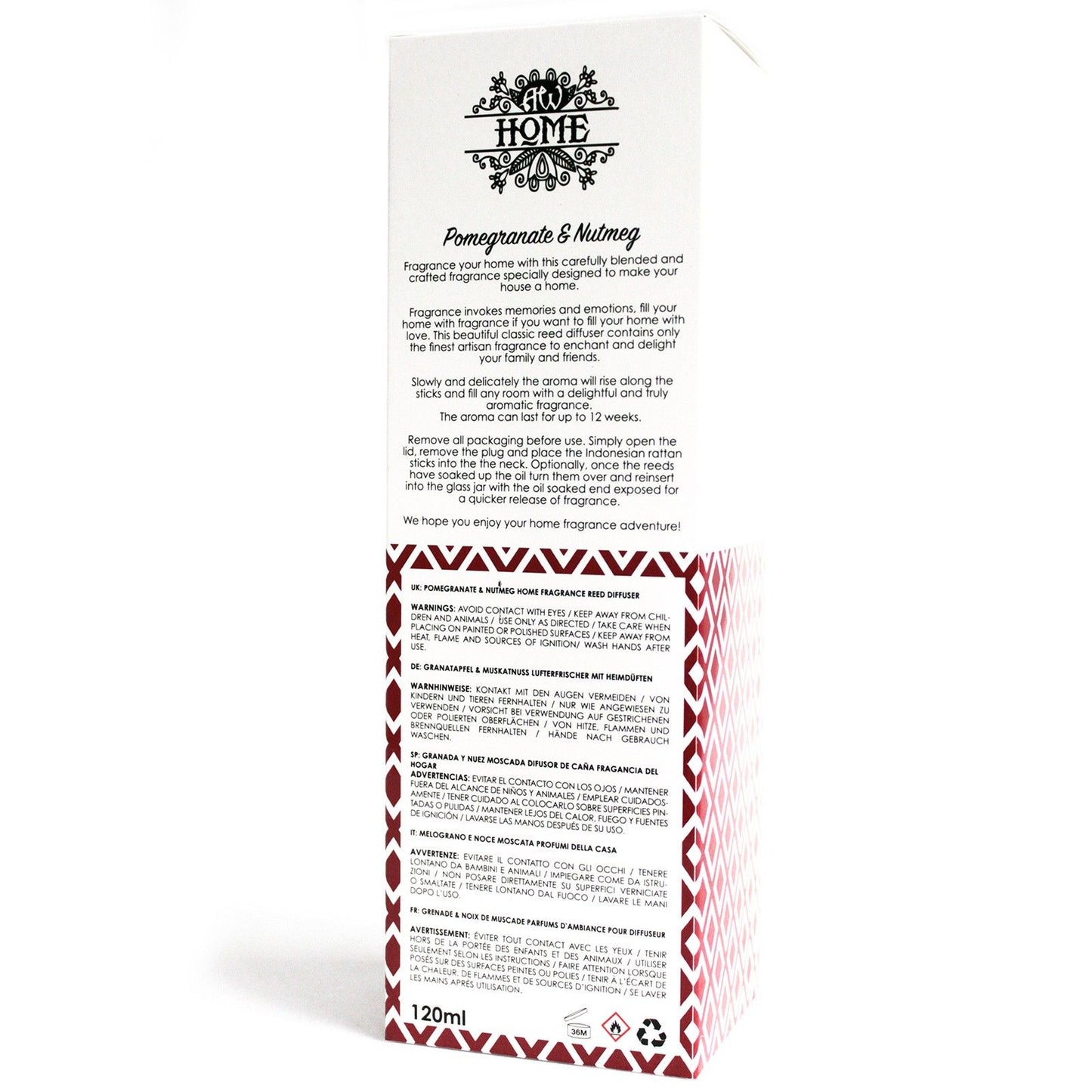 120ml Reed Diffuser - Pomegranate & Nutmeg