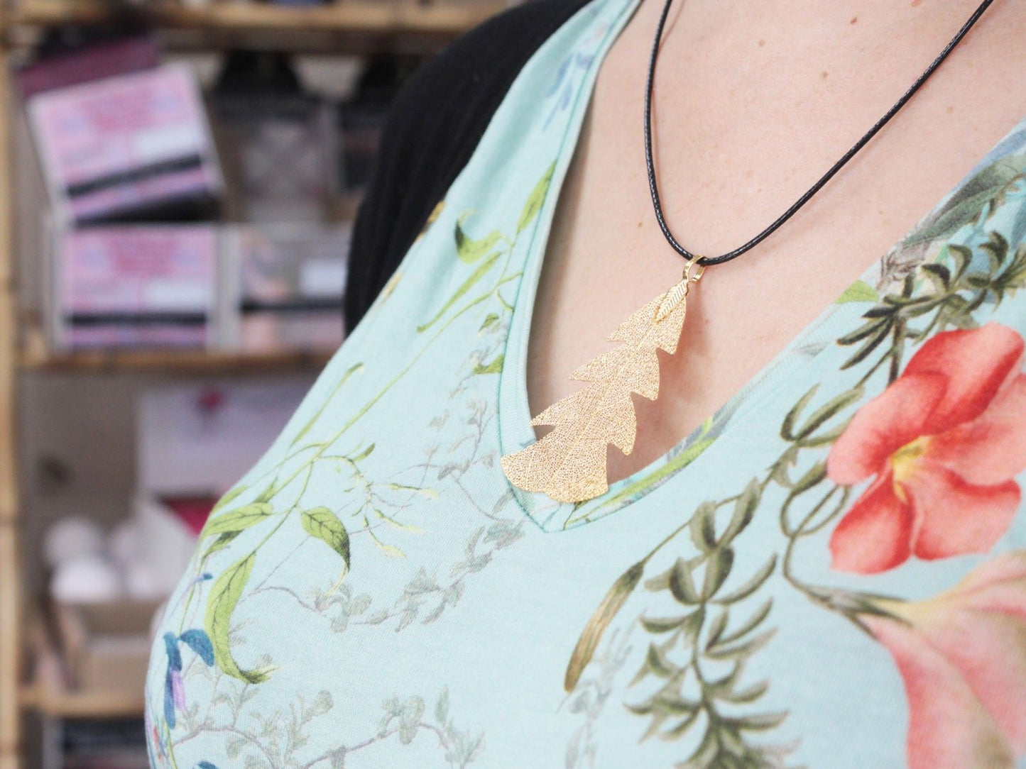 Silver Fir Leaf Necklace - Real Leaf Jewelry - Festive Fir