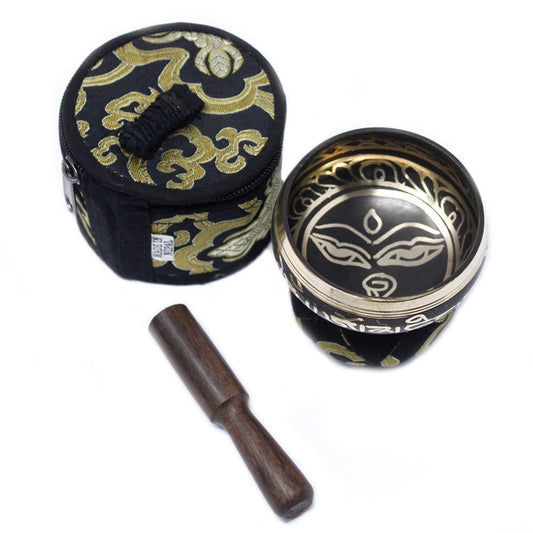 Mini Singing Bowl Gift Set - Black - Gokshope