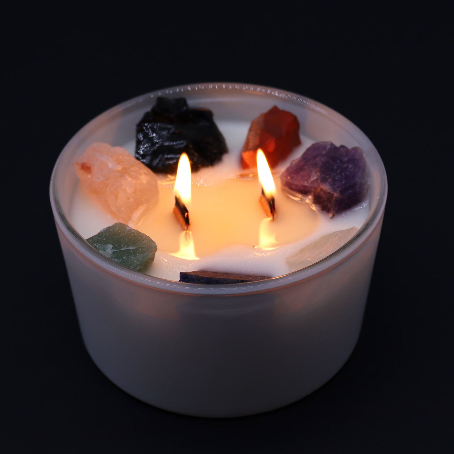 Chakra Crystal Candles Large - Seven Charkra