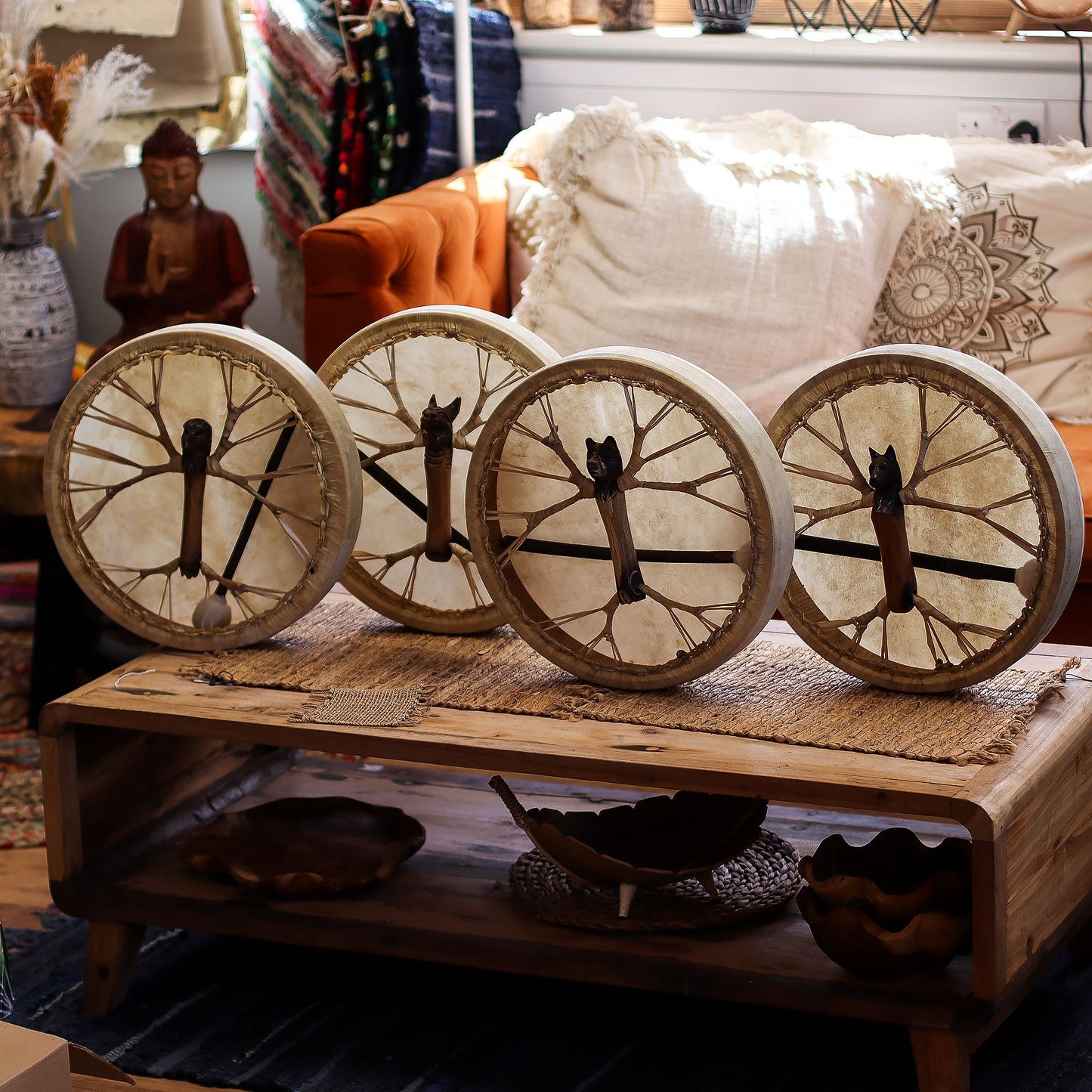 Spirit of the Dragon Shamanic Drum - Tunable 40cm Hand-Carved