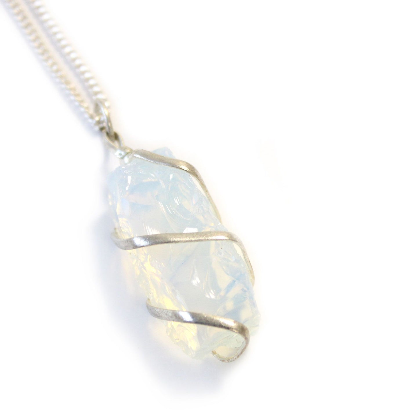 Cascade Wrapped Necklace - Rough Opalite - Indian Gemstone