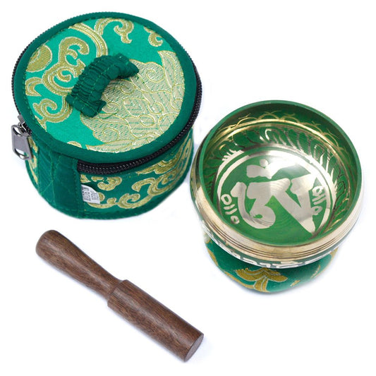 Mini Singing Bowl Gift Set - Green - Gokshope