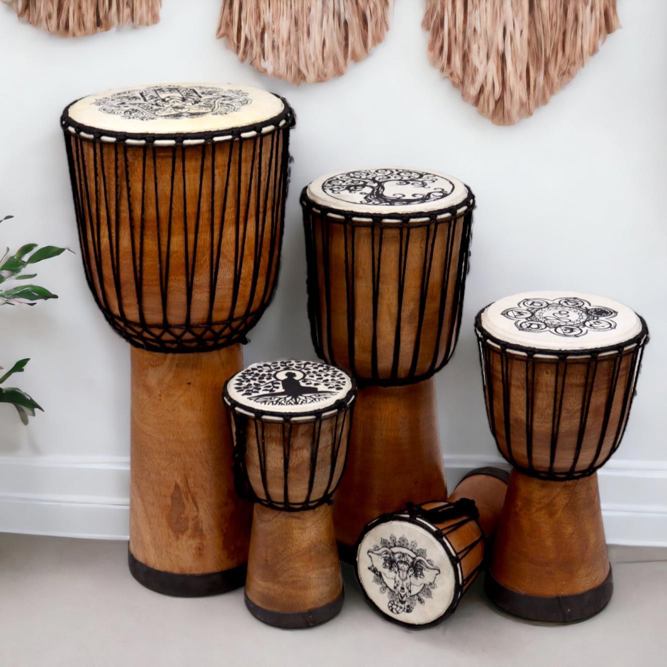 Handmade Wide Top Djembe Drum - 20cm