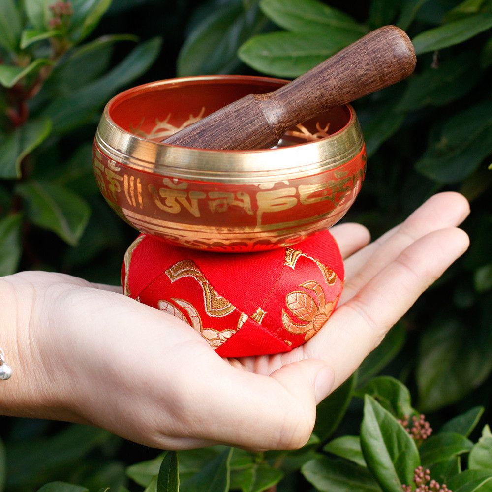 Mini Singing Bowl Gift Set - Red - Gokshope