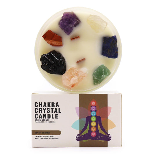 Chakra Crystal Candles Large - Seven Charkra
