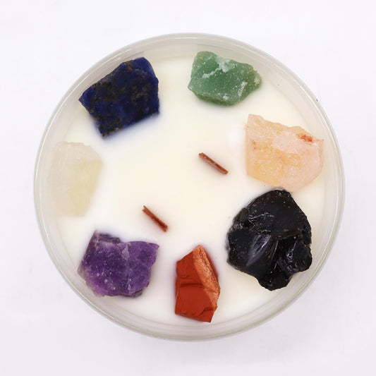 Chakra Crystal Candles Large - Seven Charkra
