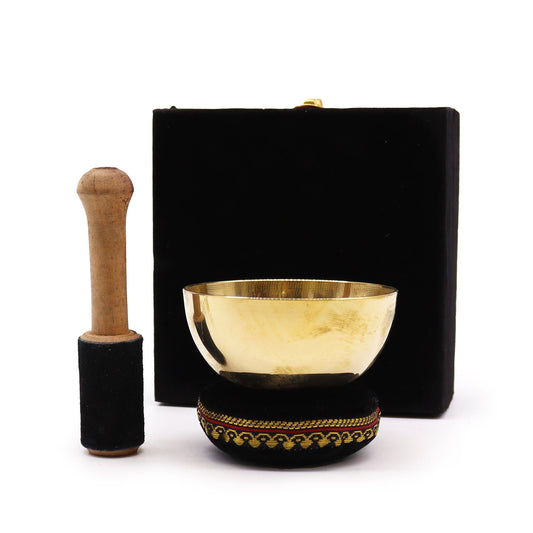 Brass Singing Bowl Gift Set - 9cm - Gokshope