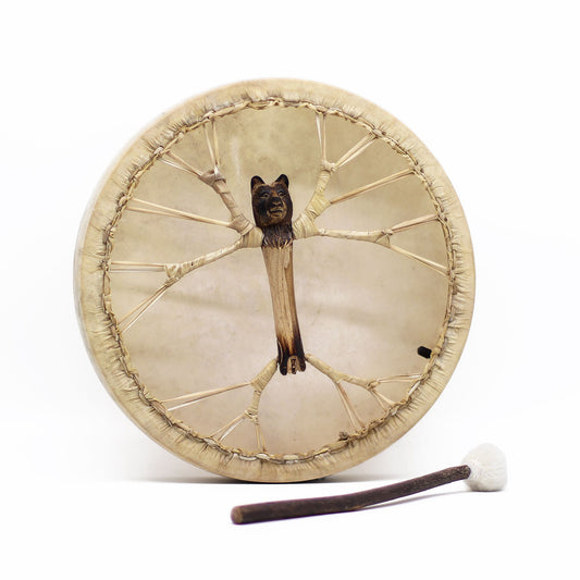 Spirit of the Bear - Shaman Drum & Stick- Tunable - 40cm - Gokshope