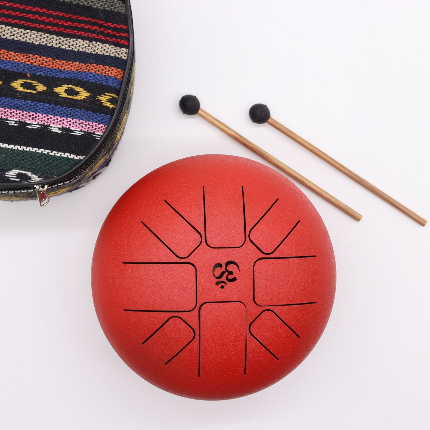 Steel Tongue Happy Drum - Om Red 22x16cm