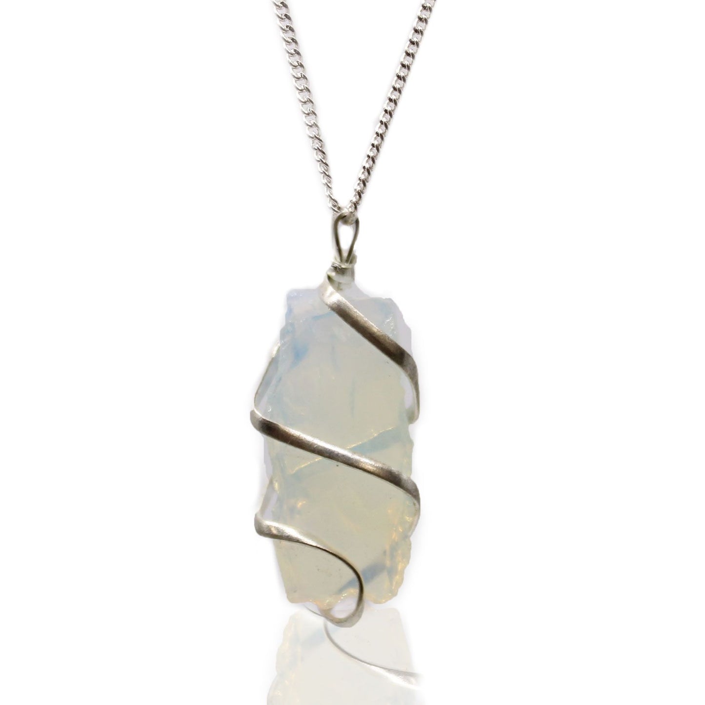 Cascade Wrapped Necklace - Rough Opalite - Indian Gemstone