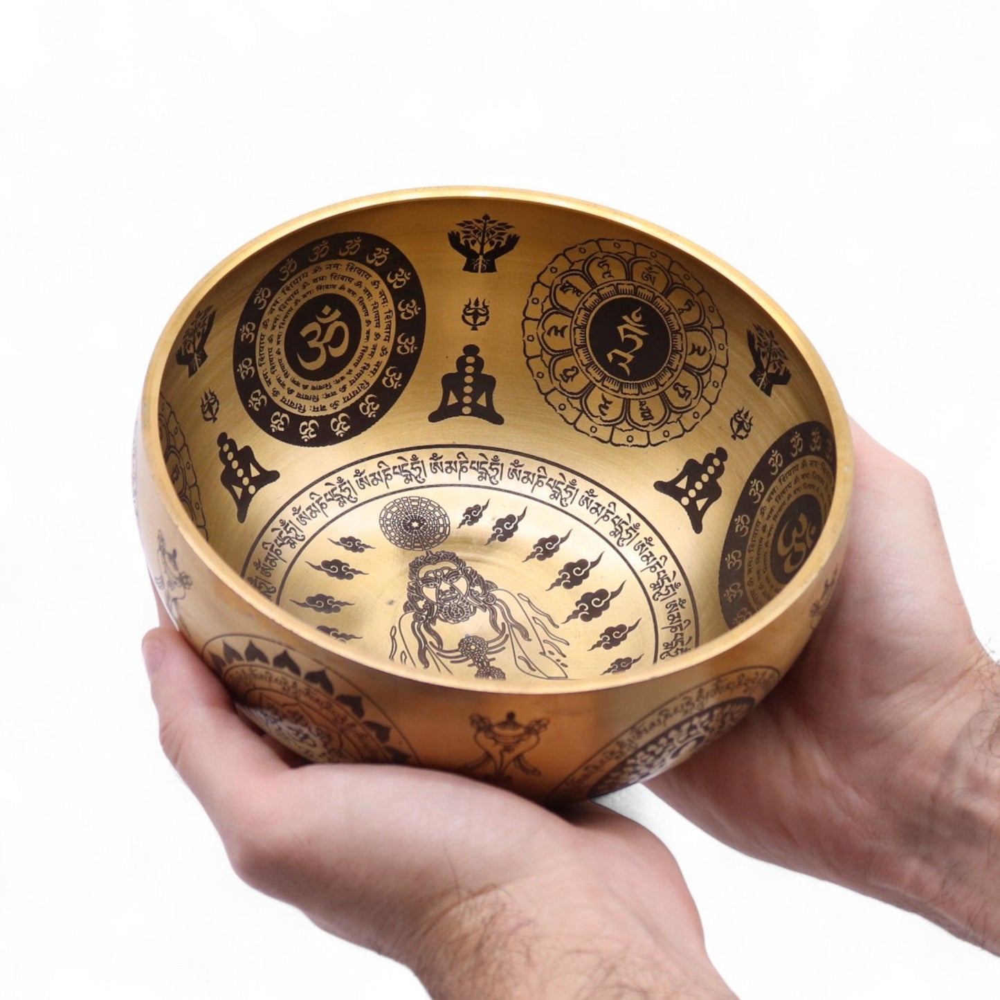 Gryno žalvario graviruotų jogos lazdelių rinkinys (4 vnt.) – „Sacred Collection“, 3,85 kg