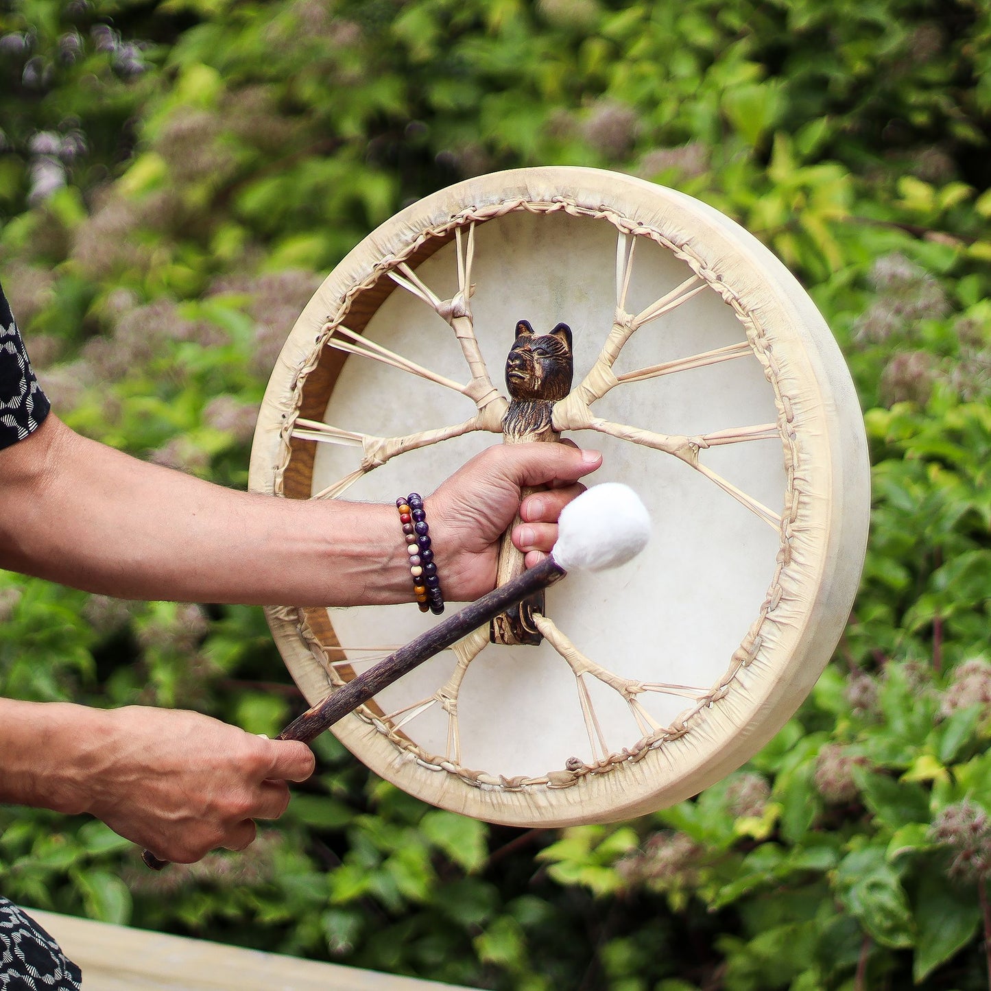 Spirit of the Bear - Shaman Drum & Stick- Tunable - 40cm - Gokshope