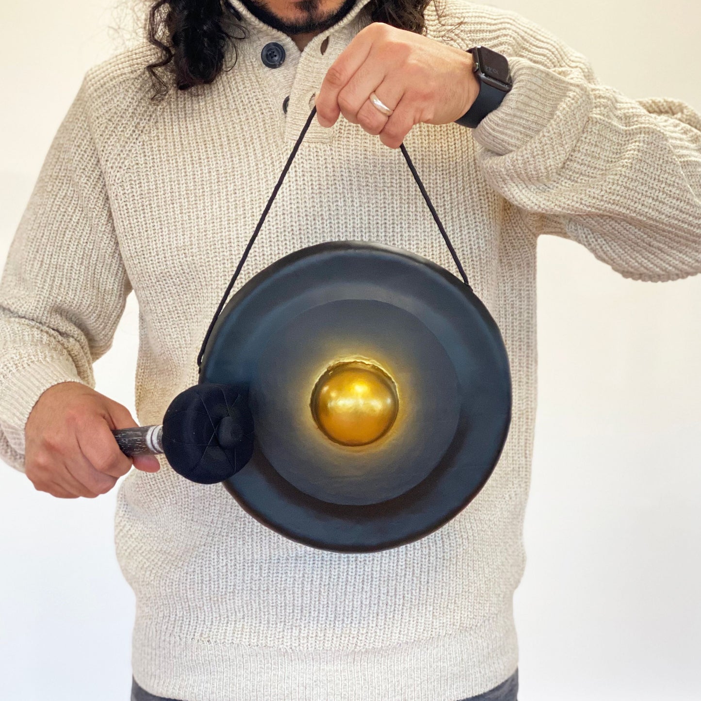 Mažas gydomasis gongas stove - 25 cm - juodas