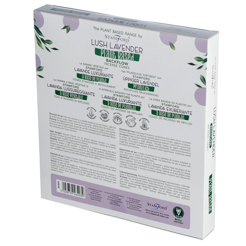 Augalinės kilmės atbulinio srauto smilkalų kūgiai - Lush Lavender