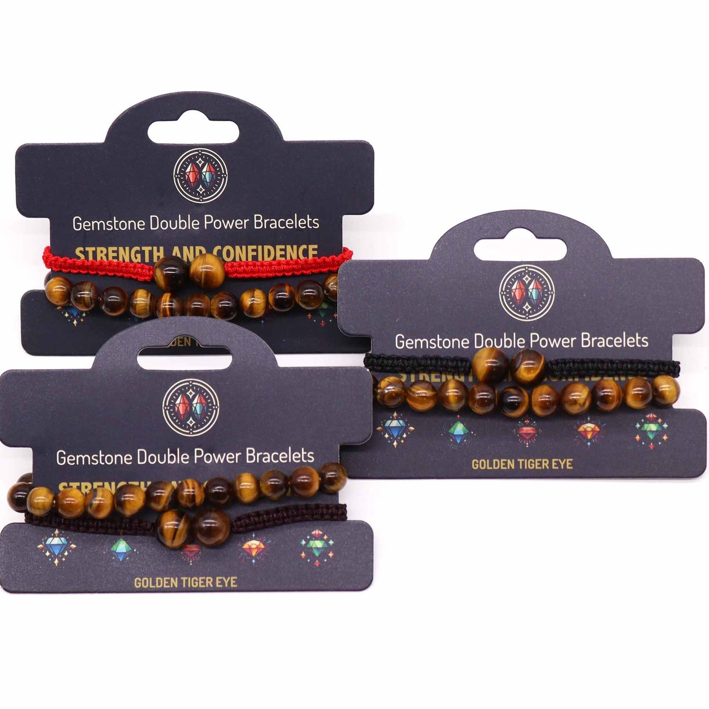 Dvigubos galios brangakmenių apyrankės – tigro akis