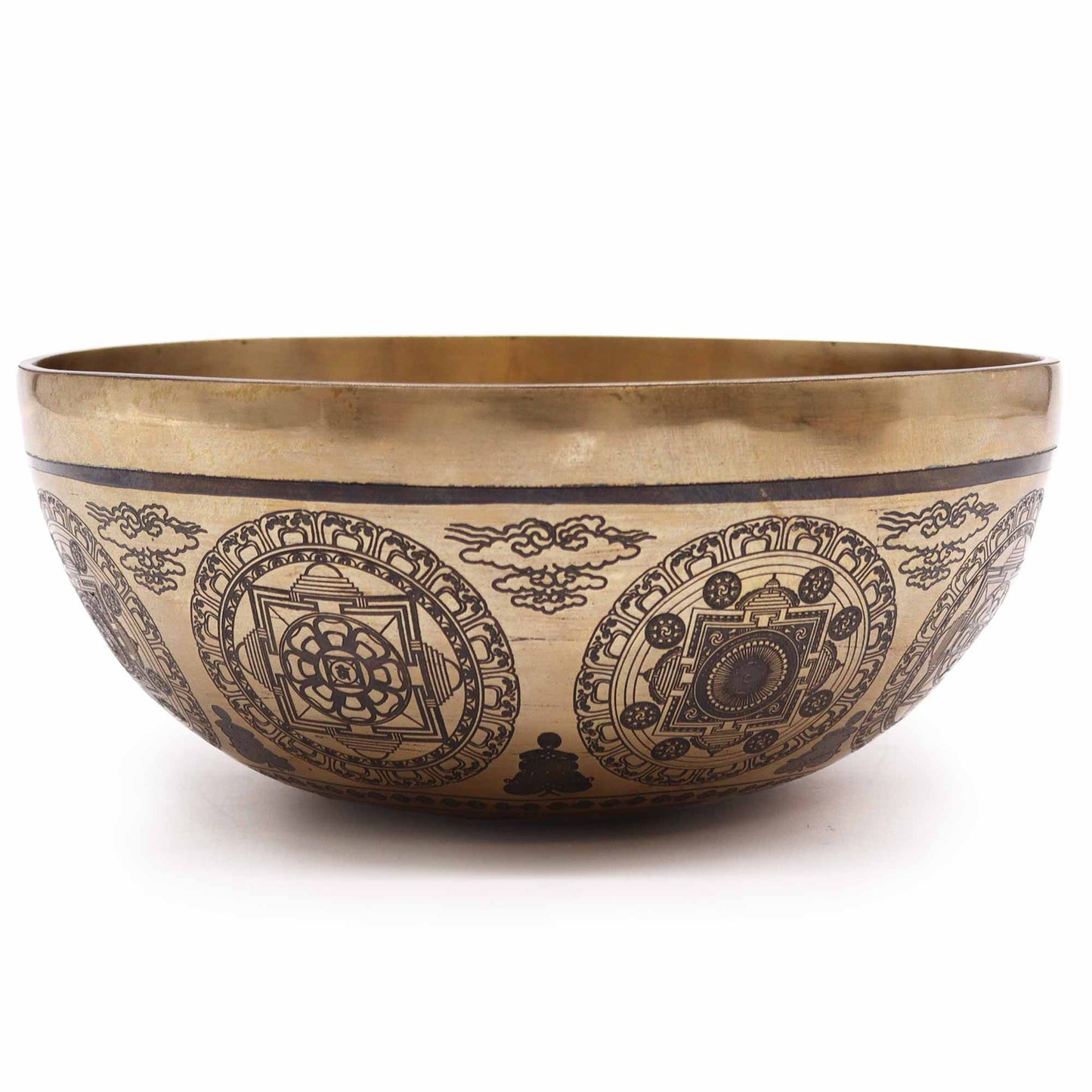 Tibetan Healing Engraved Bowl - 7 Chakra & Flower of Life