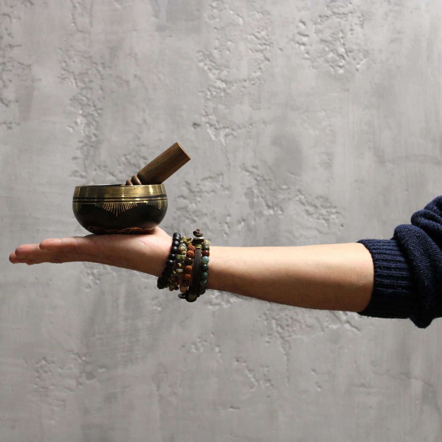 Skambančių dubenėlių rinkinys „Gyvybės gėlė“ – 9 cm, šventoji geometrija, 550 g