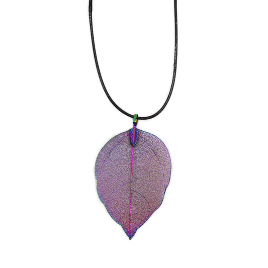 Lavender Leaf Necklace - Real Leaf Jewelry - Bravery